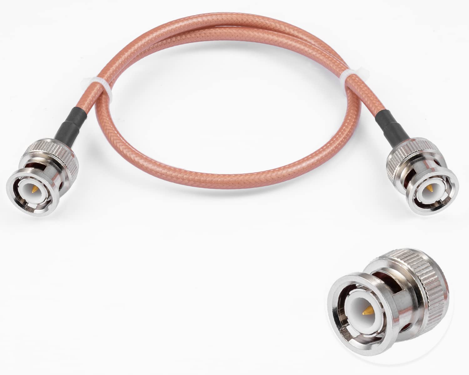 Vecys BNC Male to BNC Male Cable 50ohm RG400 RF Coaxial Pigtail Jumper Cable 20"/50cm for RF Antennas Ham Radio Handheld