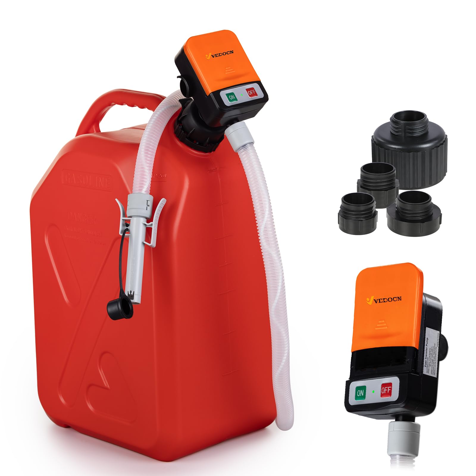 Photo 1 of **It's used, it's missing a part, and it's not known if it works 100%.****Fuel Transfer Pump with Auto Stop Sensor Overfill Protection,Kit with 4 Tank Adapter, 3.2 GPM Portable Automatic Fuel Transfer Pump, Portable Gas Pump for Oil, Diesel, Gasoline (ora