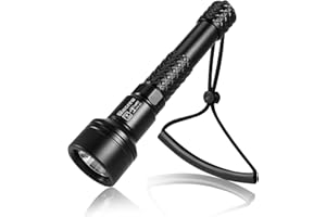 Willcrew DX50 Diving Flashlight 3200 Lumen, Anti Corrosion Underwater 150M Professional Scuba Diving Light 3 Hours Long Battery Life, Night Submarine Torch Light with Power Indicator