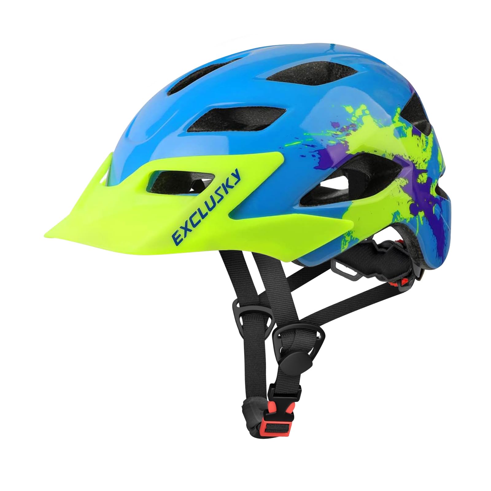 Exclusky Kids/Child boys or girls cycle Helmets for Bike Skating Scooter Adjustable 50-57cm(Ages 5-13) (light blue)