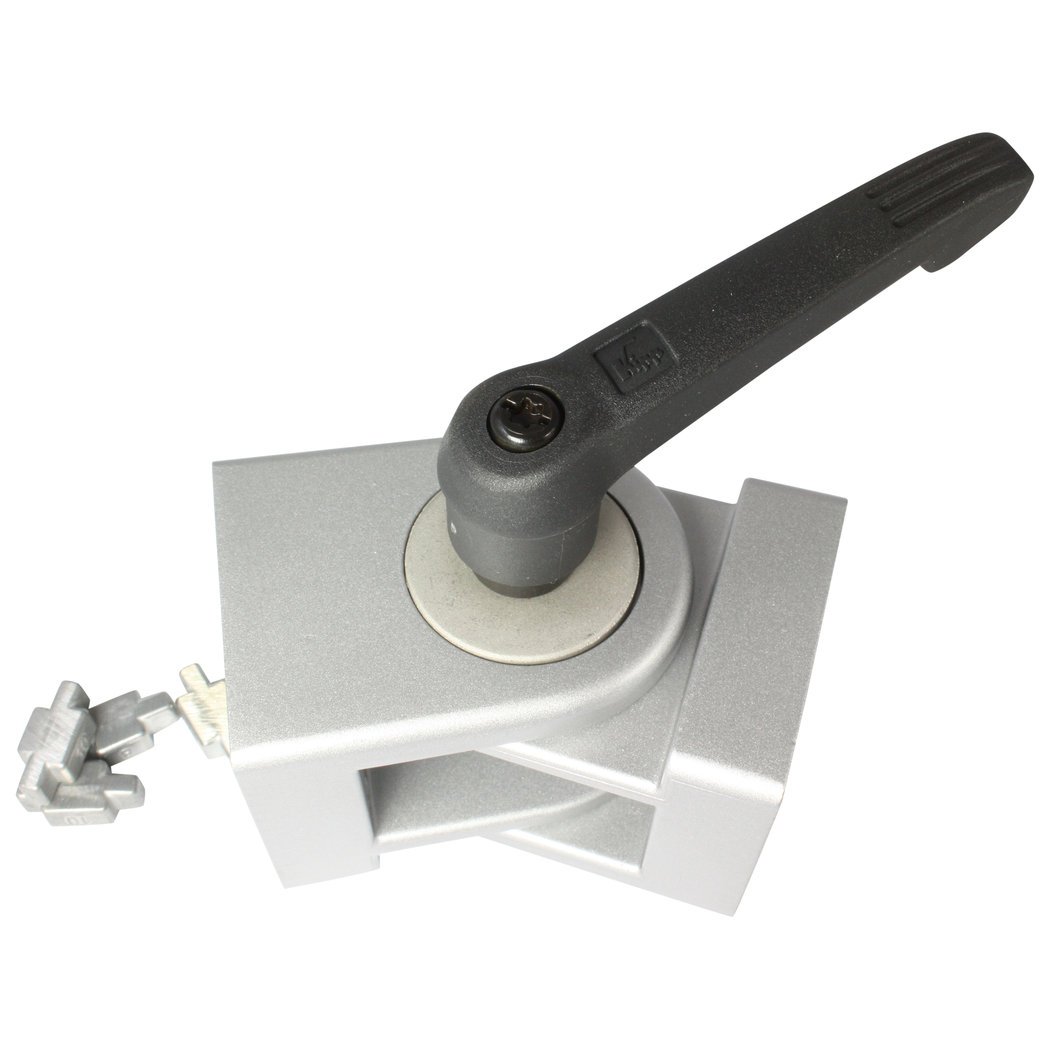 Joint 45 x 45 with Clamping Lever, Groove / 8/10 die-cast Aluminium, Painted Aluminium