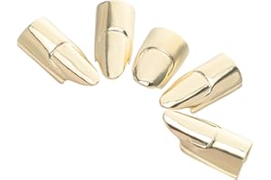 UKCOCO 5pcs Metal Nail Tip Rings for Women Adjustable Punk Fingertip Protectors Nail Rings for Cosplay