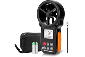LYCEBELL Digital Anemometer Barometer Handheld, Wind Speed CFM Meter for Wind Velocity, Temperature, Humidity, Wind Chill, Al