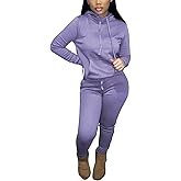 HBQ Two Piece Outfits For Women Casual Long Sleeve Hoodie Sweatshirts Jogger Sweatpants Tracksuit Sweatsuit Lounge Sets