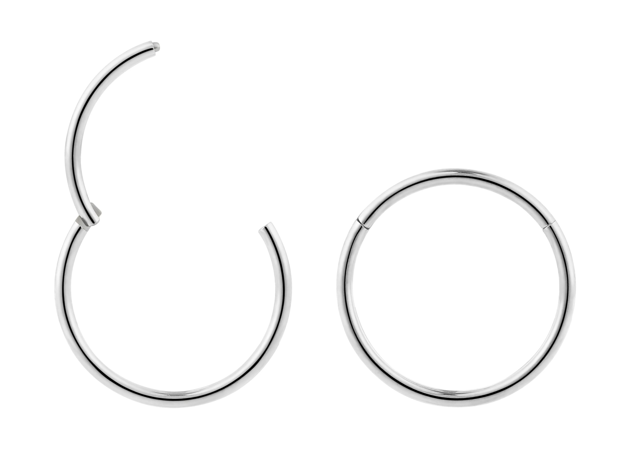 (9mm 18G) 2PCS Titanium Implant Grade Septum Jewellery Hinged Segment Ring Body Piercing Hoop Lip Rings Helix Cartilage Rook Sleeper Earrings Nickel Free Hypoallergenic
