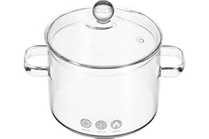 Angoily Glass Stovetop Saucepan with Lid Borosilicate Glass Small Size for Home Cooking and Noodle Heating
