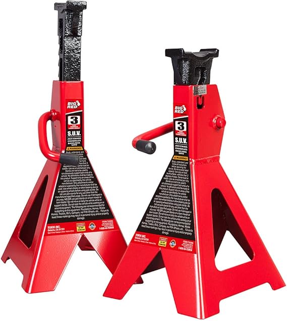 BIG RED T43006-1 Torin stalen kriksteunen (Past op: SUV's en vrachtwagens met verlengde hoogte): 3 ton (6 lbs) capaciteit, rood, 1 paar BIG RED T43006-1 Torin stalen kriksteunen (Past op: SUV's en vrachtwagens met verlengde hoogte): 3 ton (6 lbs) capaciteit, rood, 1 paar