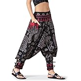 The Veshti Company Women's Printed Summer Harem Pants, Cotton Boho Hippie Casusal Oversized Palazzo Joggers for Women