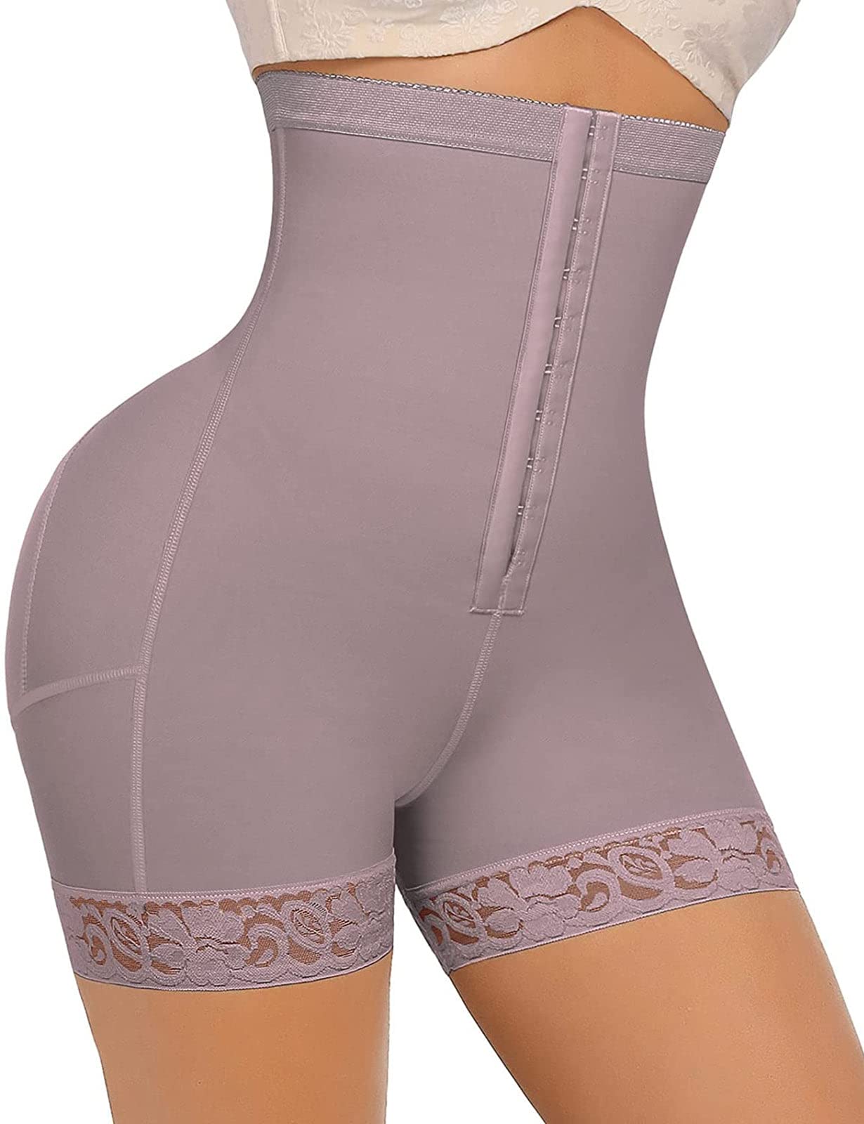 FeelinGirl Shaping Shorts Faja Body Shaper Women's Control Knickers with Hook and Eyes Shapewear Shorts Shapewear Panties High Waist Butt Lifter Slimming Shapewear for Women Tummy Control Brown M