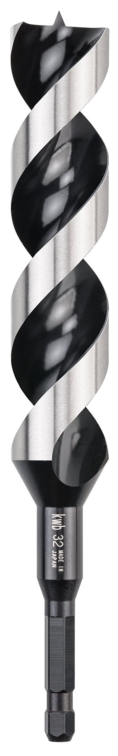 kwb 3-S Japan Snake bit Ø 32 Mm, 235 Mm Made of Bright-Ground Cv Steel with Super-Sharp Point Grinding, Centre Point and E 6.3 Shank