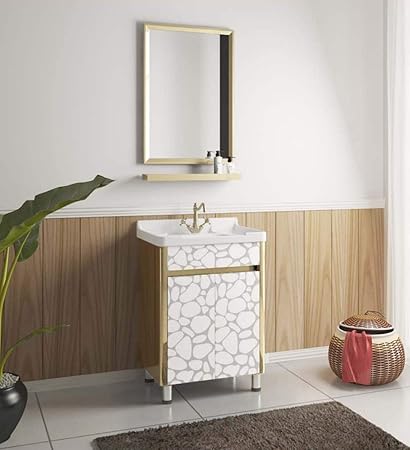 Fuao Onyx Floor Designer Art Bathroom Vanity With Cabinet Wash