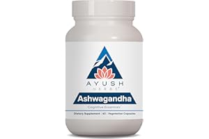 Ayush Herbs Ashwagandha Capsules - Ashwagandha for Men & Women, Ashwagandha Supplements, Pure Ashwagandha Root Powder for Stress, 500mg per Pill - 60 Vegetarian Caplets (1 Count)