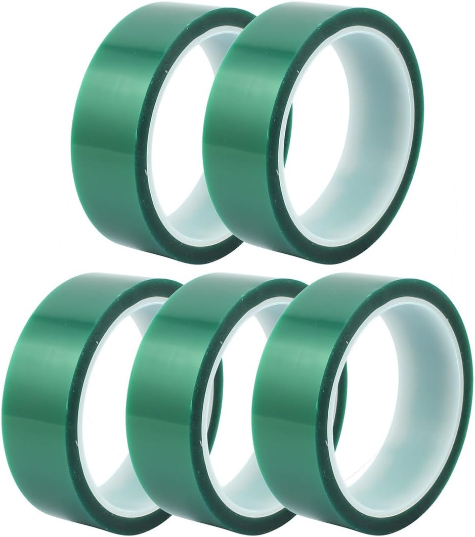 IIVVERR 5Pcs 30mm Width 33M Length Green PET Self Adhesive Tape High