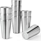 HOEGMST 10 Pack 18.6 oz Stainless Steel Insulated Cup, Double Wall Vacuum Small Metal Cup, Reusable Camping Cups Unbreakable Indoor Outdoor for Party, Home, Office, BBQ, Sliver