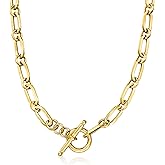 Ross-Simons Italian 18kt Gold Over Sterling Paper Clip Link Necklace, Silver Necklace for Women, Silver Jewelry, Christmas, Birthday Gift