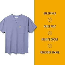 Carhartt Men's Force V-Neck Shirttail Top, Ceil