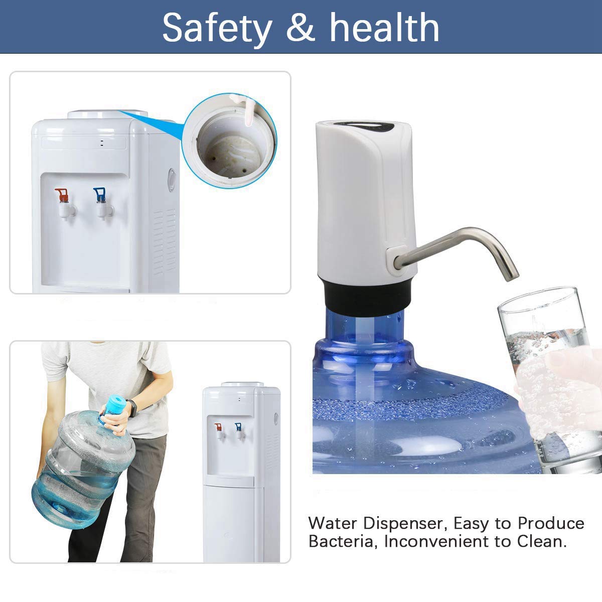 Usb Charging Portable Water Dispenser for Home Kitchen Office Nrpfell