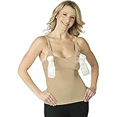 Pump&Nurse Seamless Nursing Cami with Built-in Hands-Free Pumping Bra, Nude Small