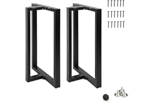 HOMEKAYT Metal Table Legs 28’’x 17.7’’ Heavy Duty T-Shape Desk Legs Heavy Duty Furniture Legs for Dinning Table, Computer Table, Office Table (2Pcs)-Black