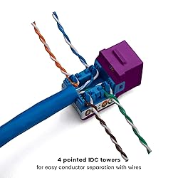 trueCABLE Cat6 Keystone Jack, Unshielded (UTP), 90