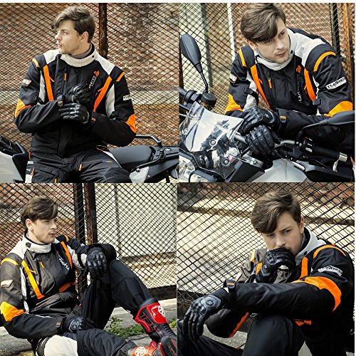 NBW Tactical Military Hard Knuckle Gloves/Motorcycle Gloves Fit for Motorcycle Paintball Airsoft Cycling Hiking Camping, Full Finger Touch Screen Black(X-Large) - Thumbnail 4