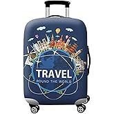 WUJIAONIAO Travel Luggage Cover Baggage Suitcase Cover Protector Skins 18-32 Inch (A9 TRAVEL, S (for 18-20 inch luggage))