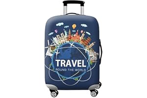 WUJIAONIAO Travel Luggage Cover Baggage Suitcase Cover Protector Skins 18-32 Inch (A9 TRAVEL, L (for 25-28 inch luggage))