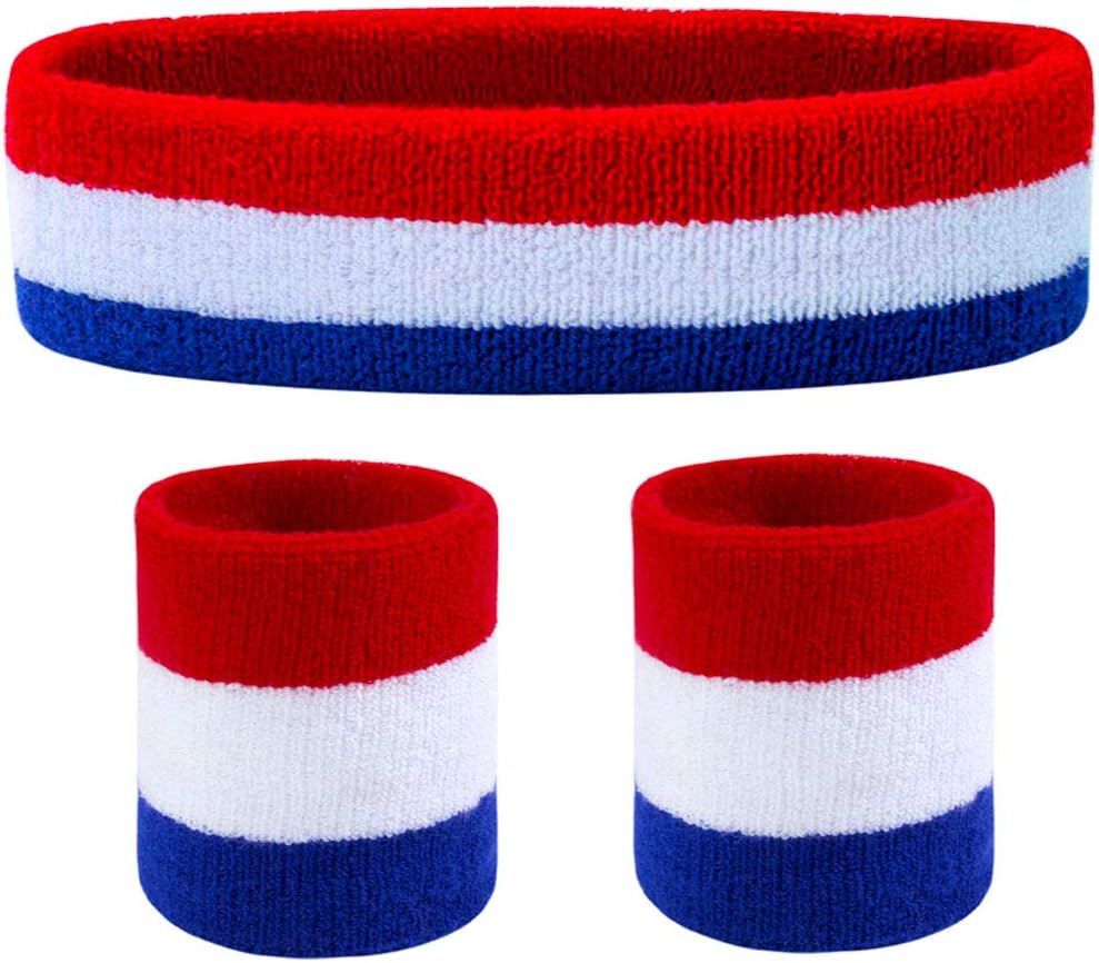 Favofit Headbands/Wristbands for Women Men Girls Boys for Gym Workout & Yoga, Super Comfy Sports Sweatbands for Football Baseball Basketball Soccer Boxing & Tennis, Sweat Out of Your Eyes & Wrists