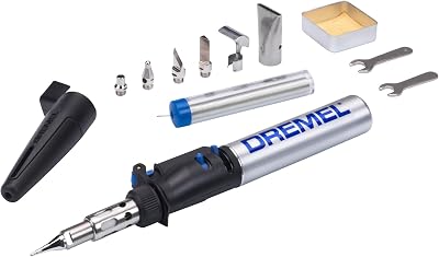 Saldatore senza fili Dremel Versatip 2000 - Kit di saldatura a gas butano con 7 punte intercambiabili per saldatura, bruciatura del legno, pirografia, creazione di gioielli, arte e artigianato