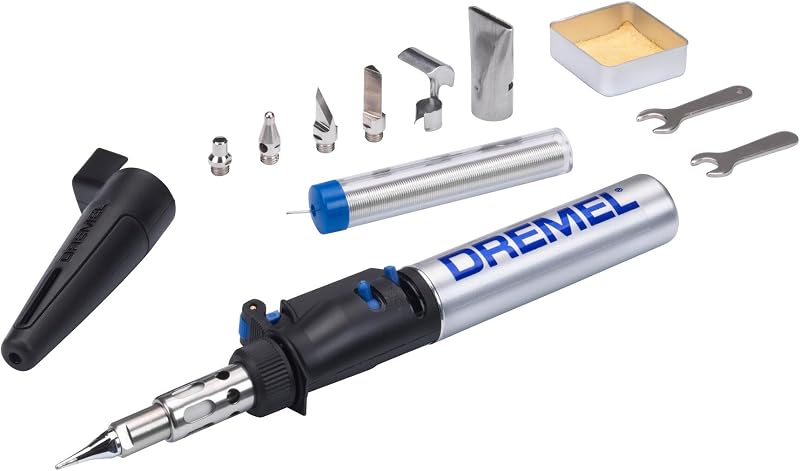 Saldatore senza fili Dremel Versatip 2000 - Kit di saldatura a gas butano con 7 punte intercambiabili per saldatura, bruciatura del legno, pirografia, creazione di gioielli, arte e artigianato
