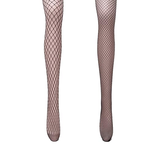 AONER 2 Stk. Netzstrumpfhose Damen Mesh Strümpfe Schwarz/Weiß Frauen Netzstrümpfe Fischnetz Strumpfhosen Socken Strumpf