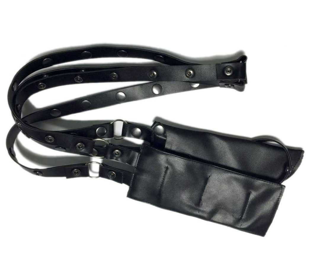 Black Holster Deluxe PU Shoulder Straps Halloween Cosplay Costume Xcoser