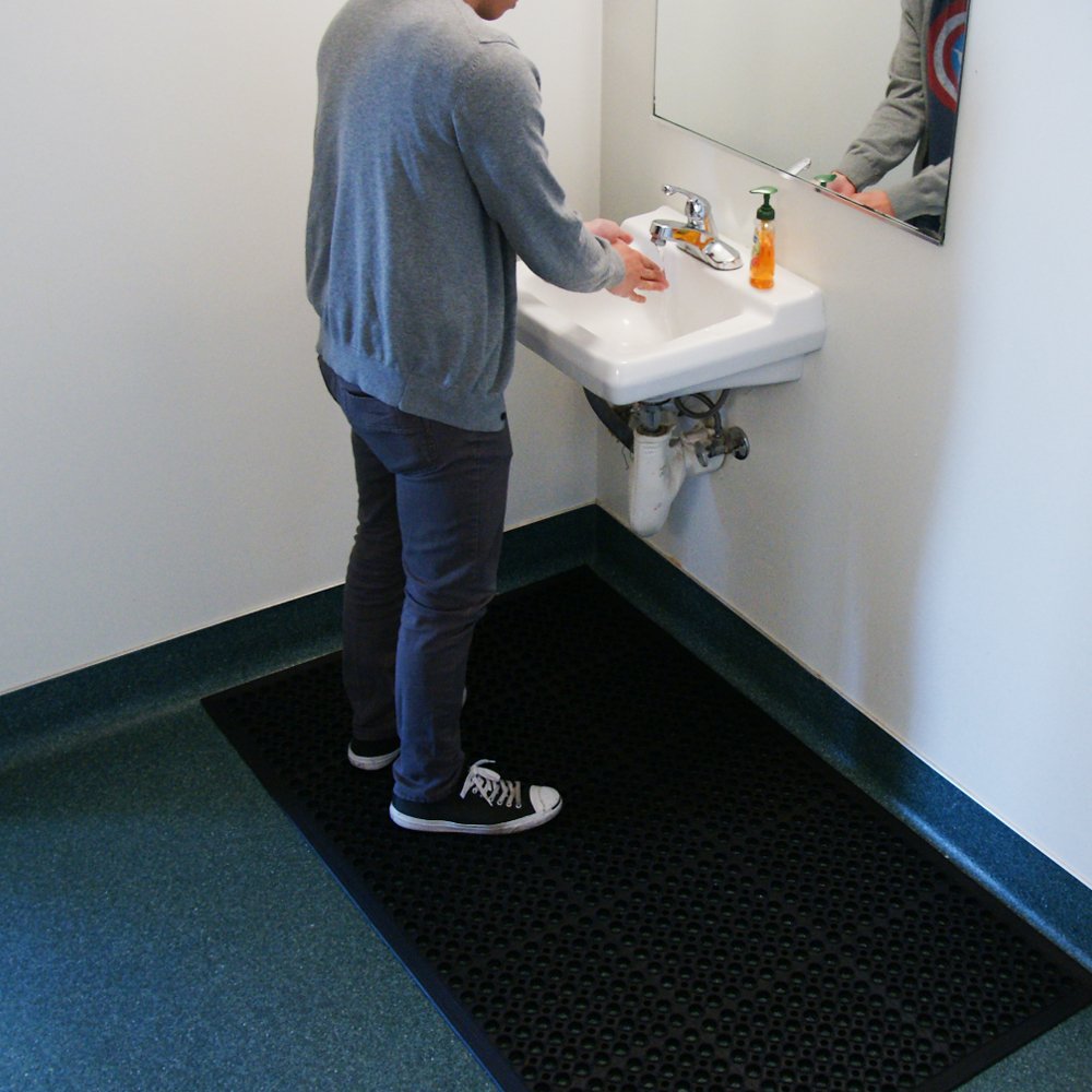 Rubber-Cal 03_122_WBK 1/2-inch Dura Chef Anti-Slip Rubber Kitchen Mat, 1/2" x 36" x 60", Black : Exercise Protective Flooring : Industrial & Scientific