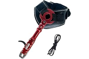 xxiaojun Adjustable Wristband Release, Index Finger Release, Composite Bow, 360 Degree rotatable Jaws, Automatic Closure, Bow and Arrow Archery Accessories, Archery Release Aids