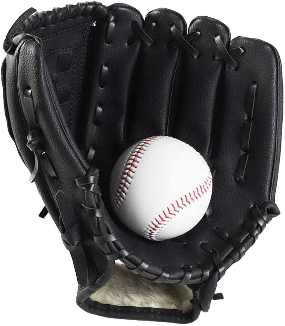 Wonninek Soft Baseball Gloves 11.5 inch Sport Batting Gloves with Baseball PU Leather Adjustable and Comfortable Right Hand Throw, Left Hand Glove