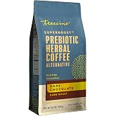 Teeccino Dark Chocolate Prebiotic SuperBoost&trade; Coffee Alternative - 10 Ounce - Support Probiotics with Caffeine-Free Herbal Coffee Featuring 3 Vegan Prebiotics for Gut Health