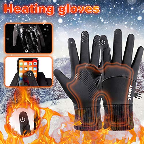 Guantes de Pantalla Táctil Guantes Cálidos A Prueba de Viento Guante Escalada Antideslizante Impermeable de Terciopelo para Hombre y Mujer (L)