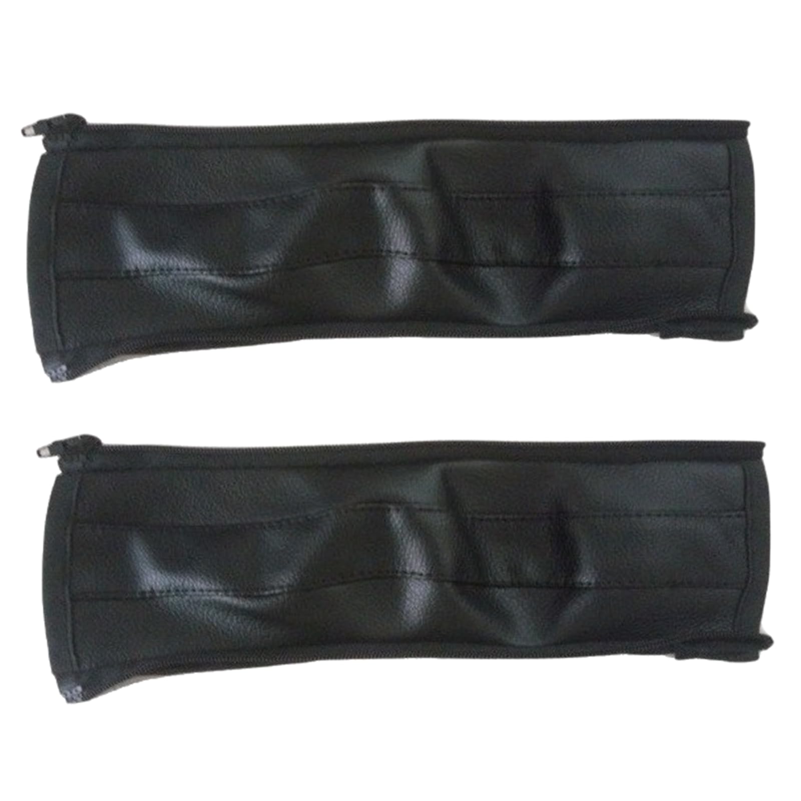 Zhouocea Baby Stroller Armrest Protective Cover, 2 Pcs Pushchair Handle Covers with Zipped Leather Baby Pushchair Strap Covers Baby Stroller Handle Covers(Black)
