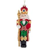 Kurt Adler Nutcracker with Scepter - 6 Inch Glass Christmas Tree Ornament