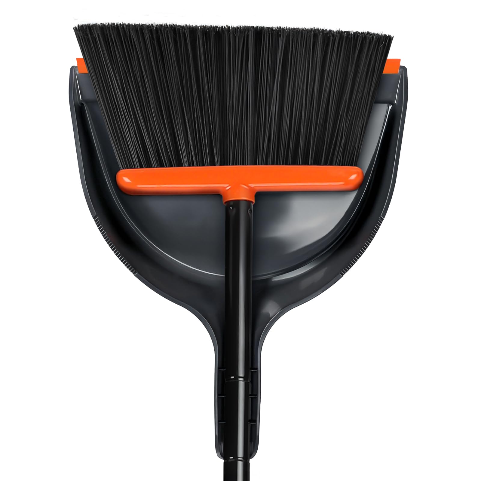 Photo 1 of TreeLen Angle Broom and Dustpan Set, Dust Pan Snaps On Broom Handles Orange