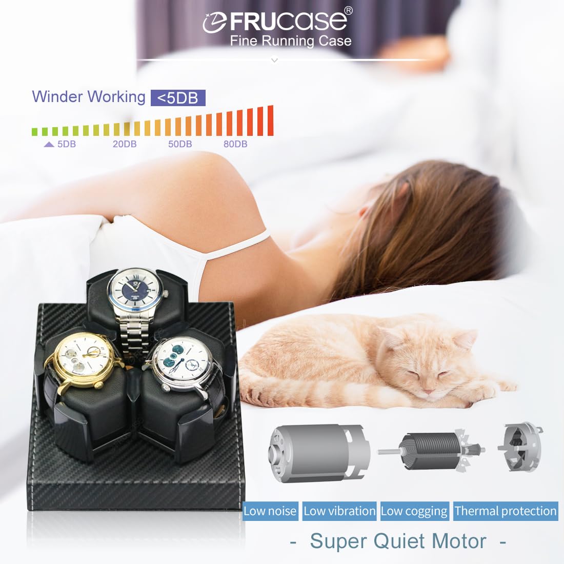 Watch Winder for Automatic Watches Watch Box Automatic Winder Japanese Motor 2 Rotation Modes