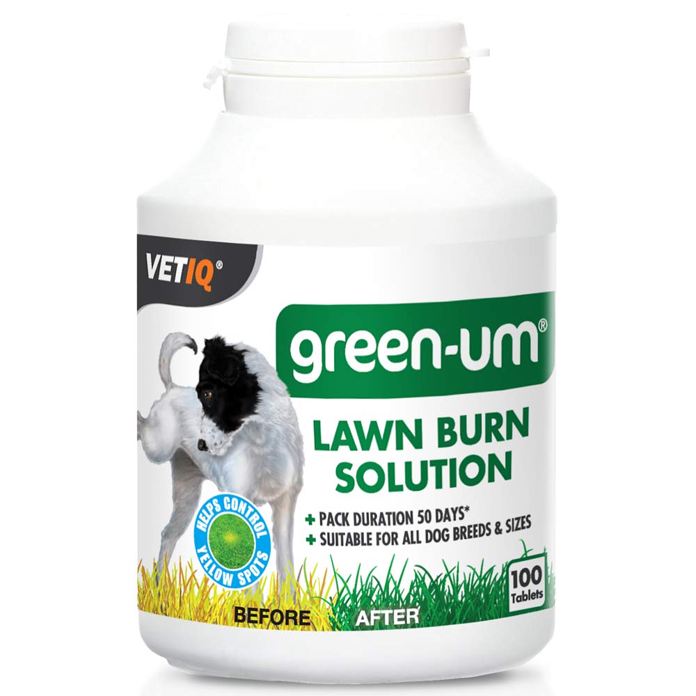 VETIQ Green-Um Lawn Burn Solution, Dog Urine Neutraliser Tablets to Control Nitrogen in Urine to Prevent Lawn Yellow Spots, 100 Tablets (Pack of 1)