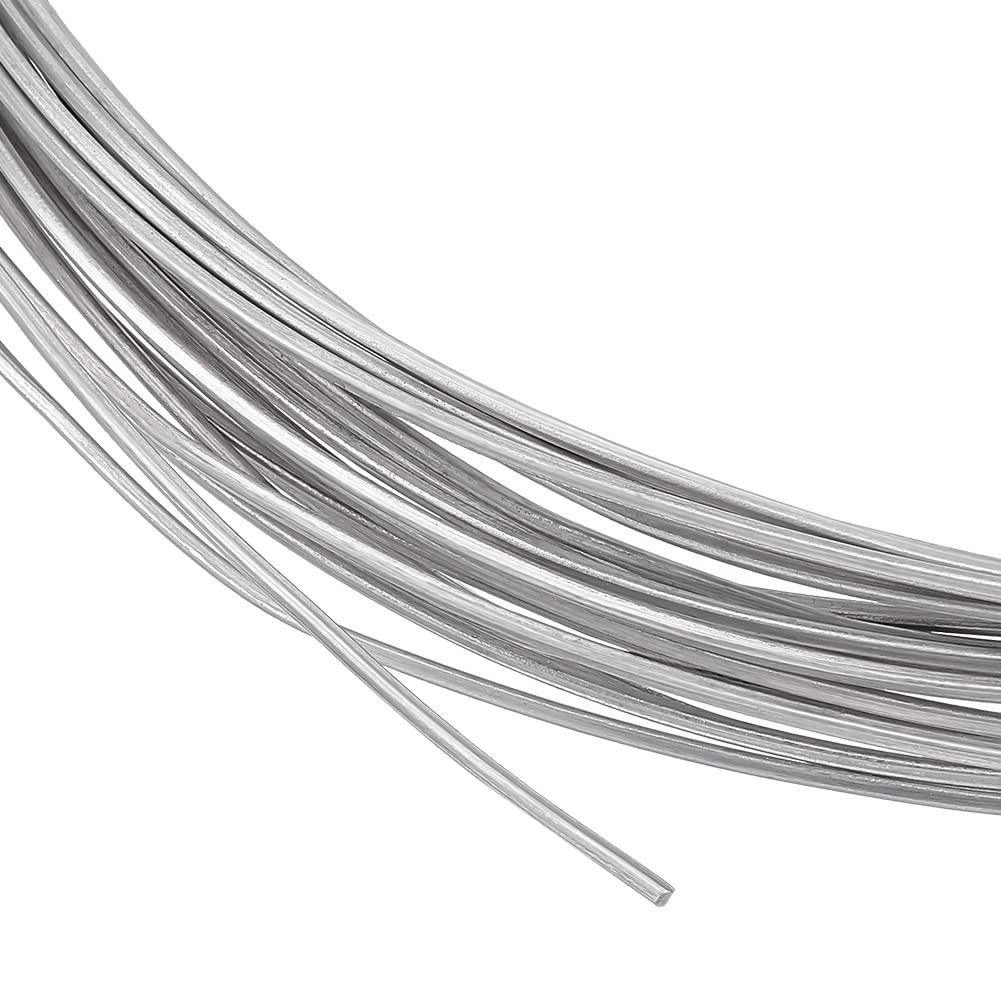 BENECREAT 32.8ft/10m 18 Gauge Square Aluminum Wire, Metal Craft Wire Aluminum Wire, Bendable metal wire, Metal Bead Line, for Bonsai Trees, Flowers, Home Decoration