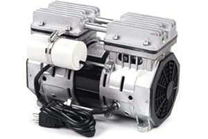 Futchoy Oil-Free Vacuum Pump 110V Lab Diaphragm Vacuum Pump Oil Free 8 Bar 370W 2A Oilless Vacuum Pump 100L/ min 1100W 5A Diaphragm Mute Pump 200L / min (370W)