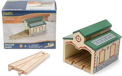 wooden train engine shed