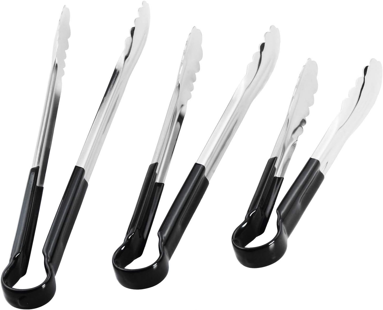 HINMAY Long Food Tongs Stainless Steel Tongs with NonSlip and Soft