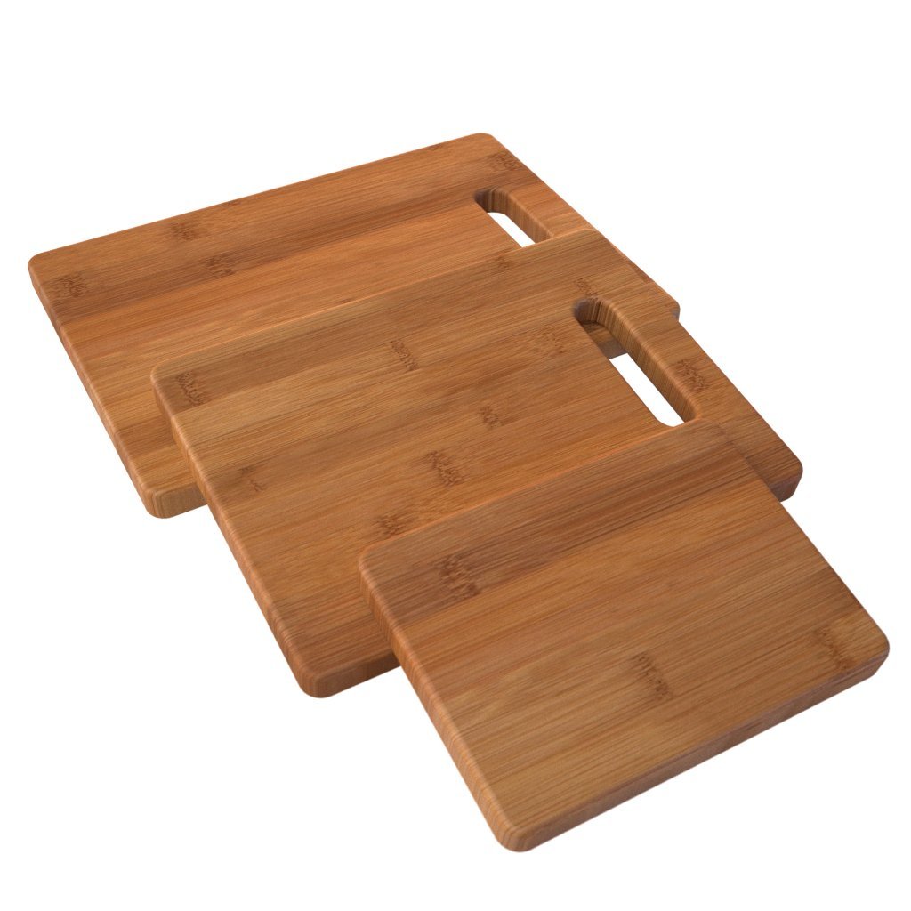 Enduring Bamboo 3 Piece Cutting Board Set Large Small and