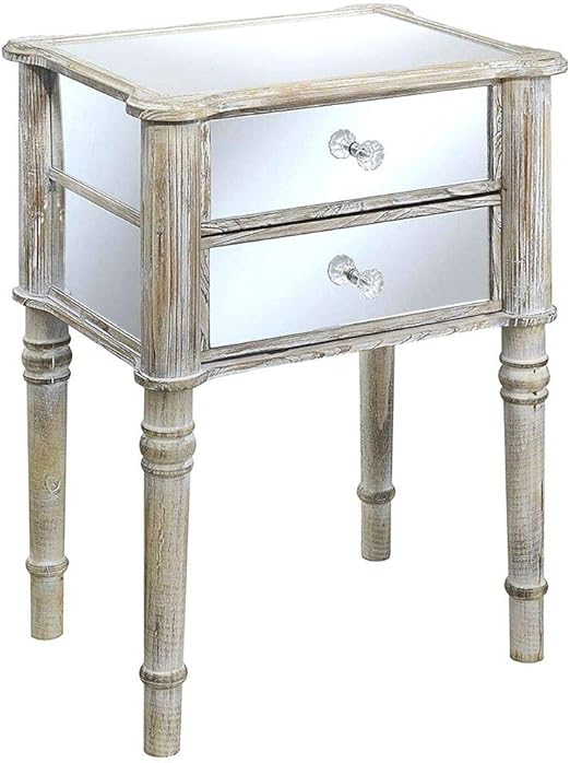 Amazon Com Mirrored Nightstand Mirror Finished End Table For Room Cabinet Furniture Accent Table Bedroom Living Room Side Table Glamour Style Elegant Modern Contemporary White 2 Drawers Ebook By Nakshop Kitchen
