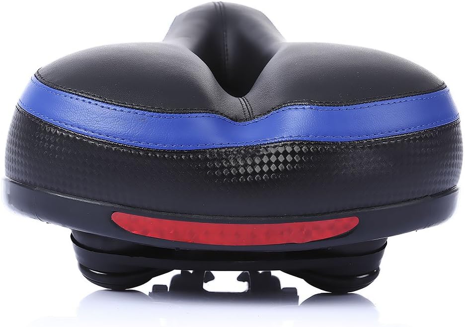 MTBHOME Dual Shock Absorbing Hollow-Out Bike Seat Oversize Memory Foam Padded Bicycle Saddle with Reflective Tape for Road Bike and Mountain Bike