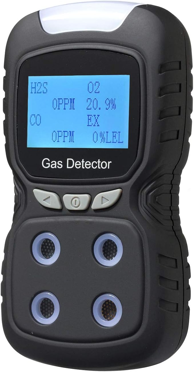 Gas Detector, Rechargeable Portable 4 in 1 Gas Clip 4Gas Monitor Meter